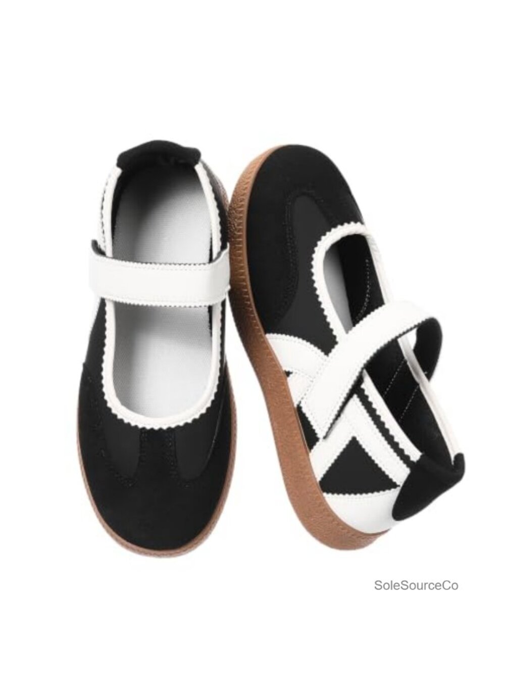 Women's Retro Mary Jane Sneakers Chunky Platform Hook Loop Slip On Casual Shoes